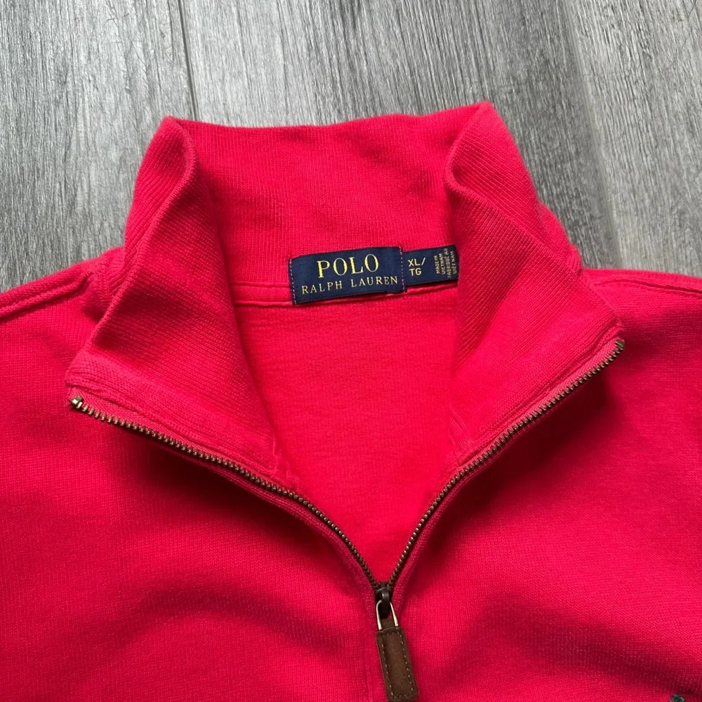 Polo Ralph Lauren Quarter Zip Sweatshirt Red Men's XL Pullover